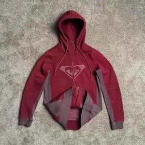 Y2K ROXY WAFFLEKNIT ZIP-UP HOODIE